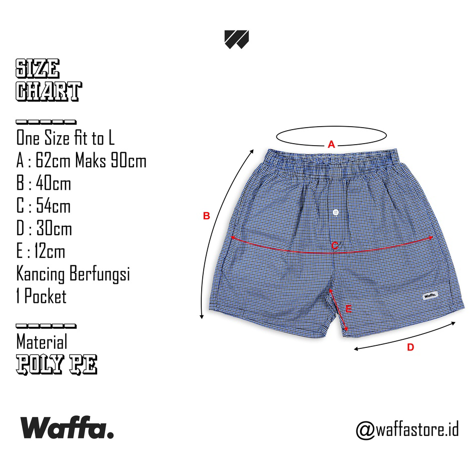 ZWJZ7322 Celana Boxer Pria Model Kancing Motif Kotak Kombinasi Bahan Polyester Waffa