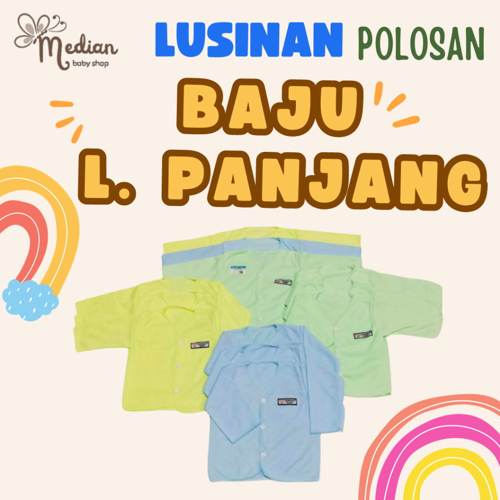 LUSINAN POLOSAN BAJU LENGAN PANJANG BAYI BARU LAHIR