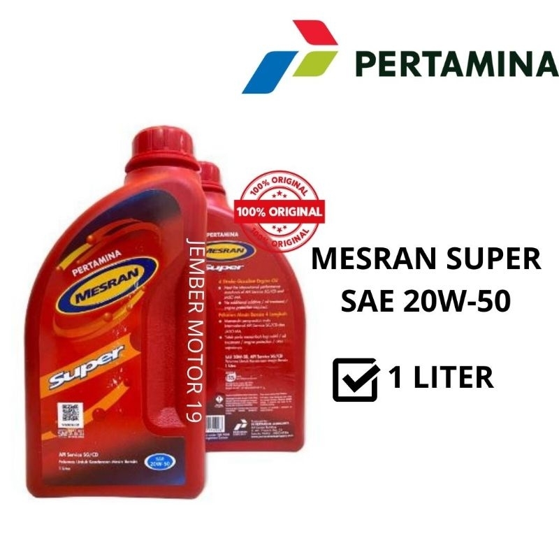 OLI PERTAMINA MESRAN SUPER 1 LITER (20W-50) ORIGINAL