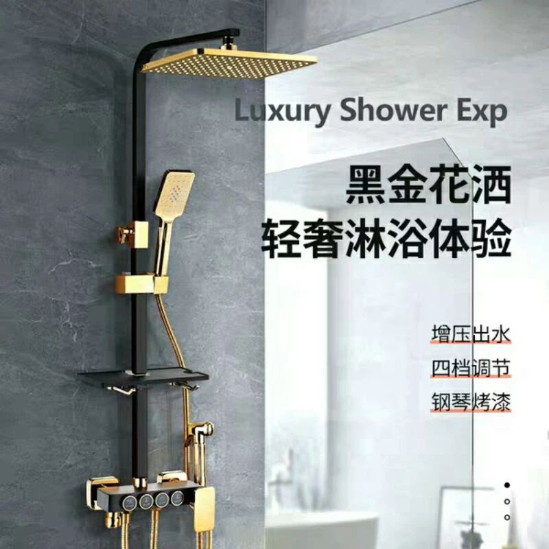 shower kepala hitam emas kamar mandi shower hujan