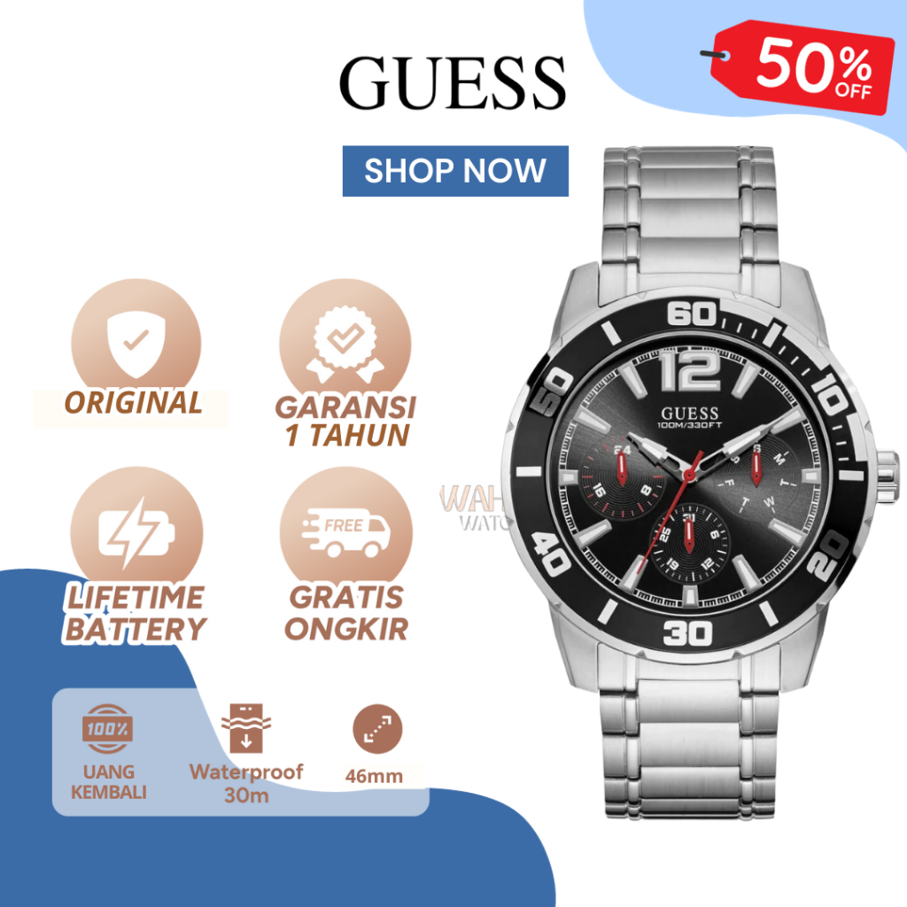 [ORIGINAL]-[COD] ✅ Jam Tangan Analog Guess Pria W1249G1 Watch Gc [BERGARANSI]