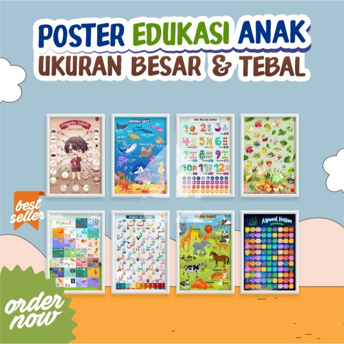 POSTER EDUKASI ANAK | POSTER BELAJAR | POSTER DINDING EDUKASI