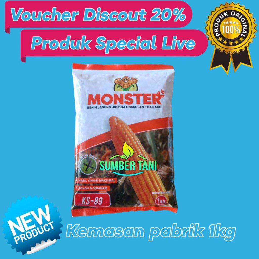 Benih Jagung MONSTER Hibrida KS 89 MONSTER 1kg | BENIH JAGUNG HIBRIDA UNGGULAN THAILAND