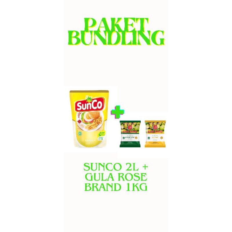 

Paket Bundling Minyak Goreng 2L + Gula Rose Brand 1Kg