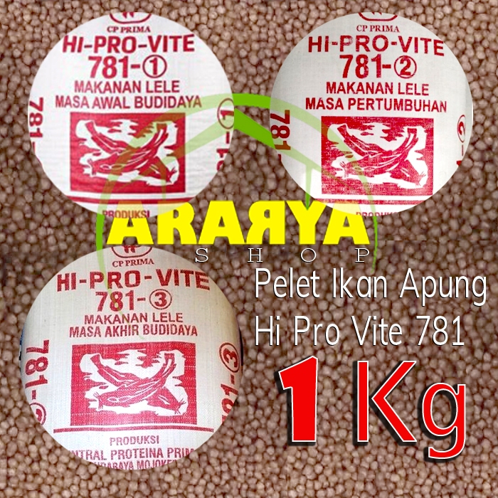 [ 1 Kg Repack ] Pelet Ikan Hi Pro Vite 781-1, 781-2, 781-3 Pelet Apung Lele, Nila, Gurame, Mujair, B