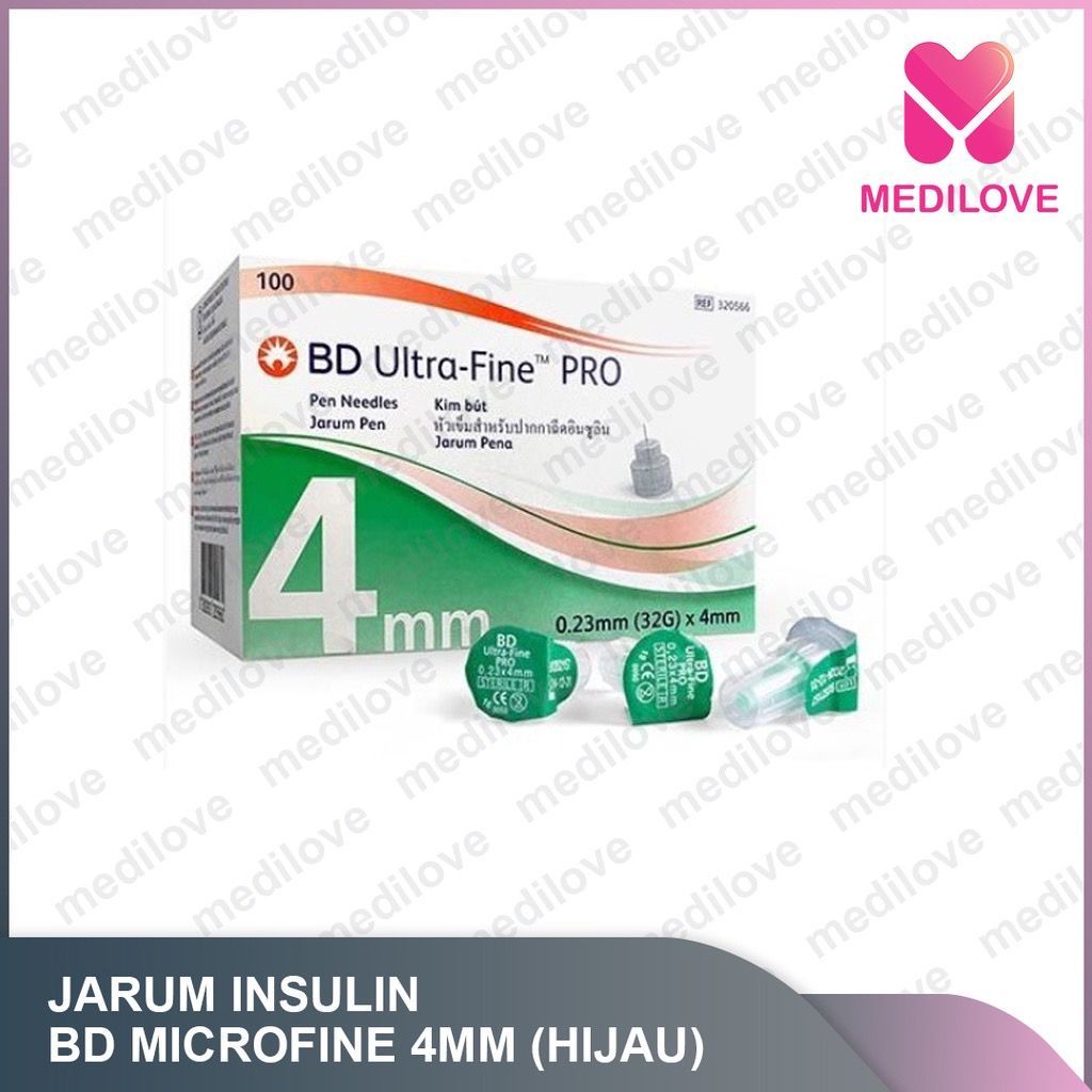 Jarum Insulin / MICROFINE HIJAU / BD microfine HIJAU / micro fine pen needle 32 G X 4MM (HIJAU) / Ul