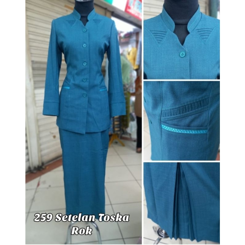 SET BLAZER KERJA KANTOR TOSCA CANTIK PAKAIAN SERAGAM WANITA KEREN BANK,KLINIK,GURU,SEKRETARISPERAWAT