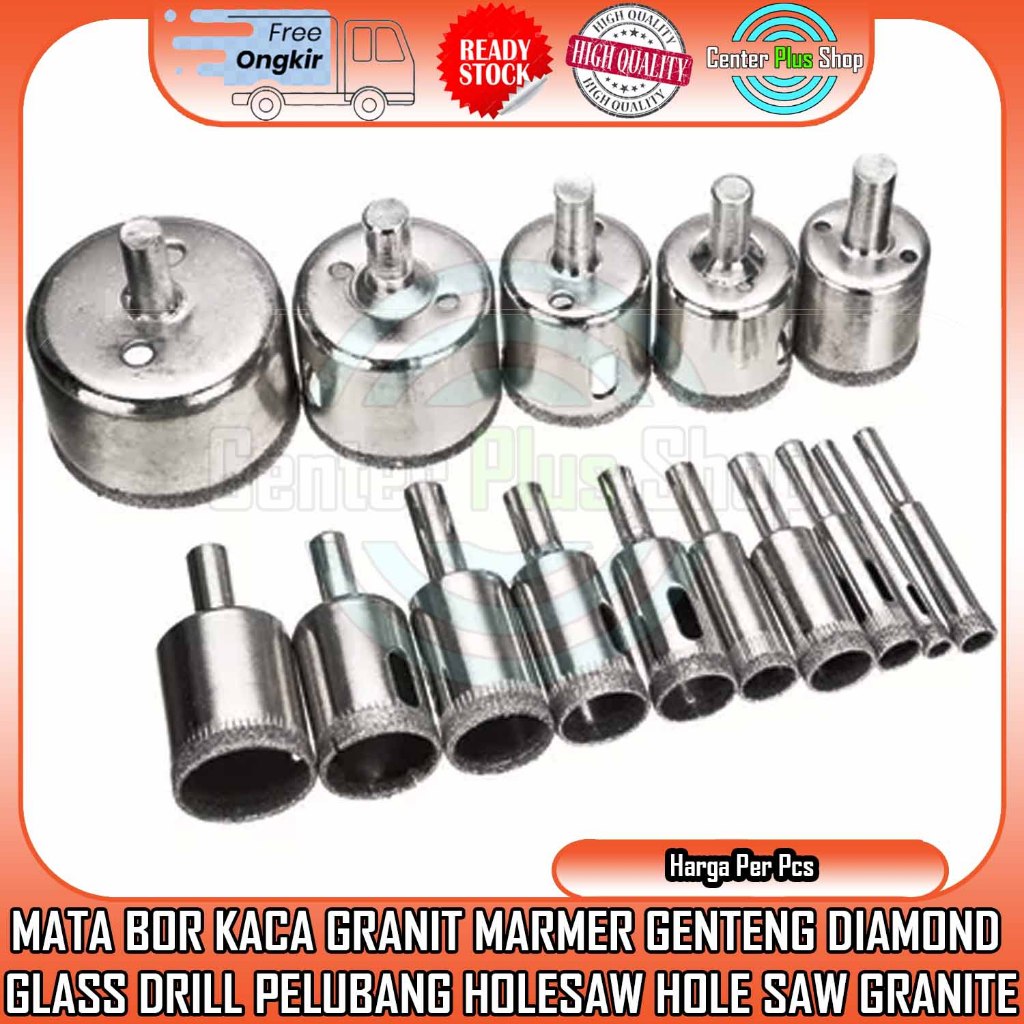 Kugel Mata Bor Kaca 3mm 5mm 6mm 8mm 10mm 12mm 14mm 16mm 18mm 19mm 20mm 22mm 30mm 32mm 35mm Marmer Ma
