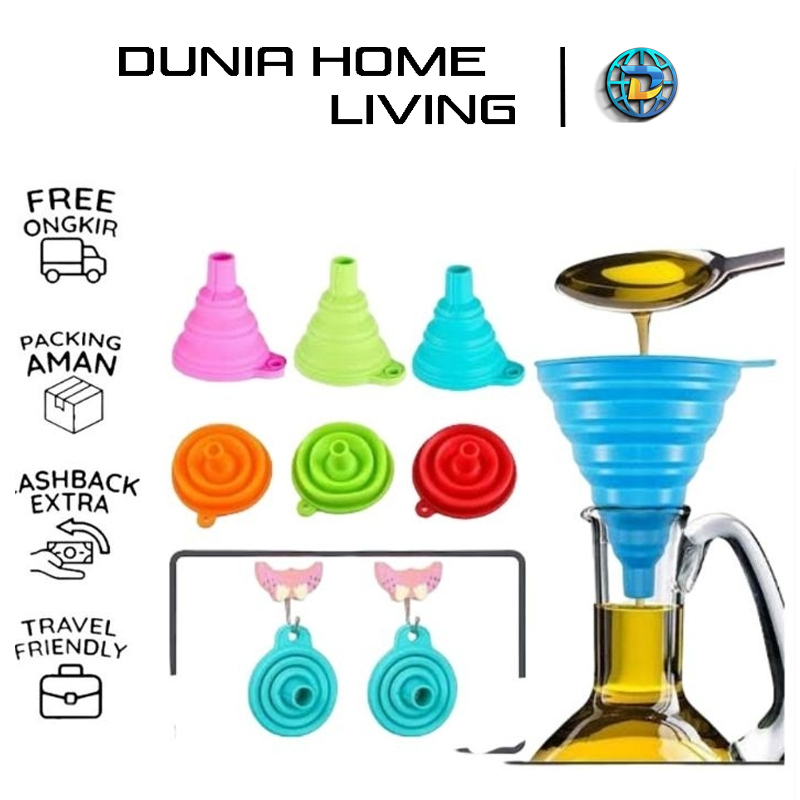 DUNIA HOME LIVING CORONG SILIKON LIPAT PORTABLE / CORONG AIR SILIKON / CORONG MINYAK SERBAGUNA SILICONE FUNNEL