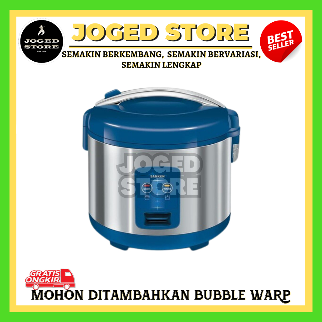 Rice Cooker Magic Com Sanken Stainless 1.8L SJ2000M | Magic Com Sanken 1.8 Liter | Penanak Nasi Sank