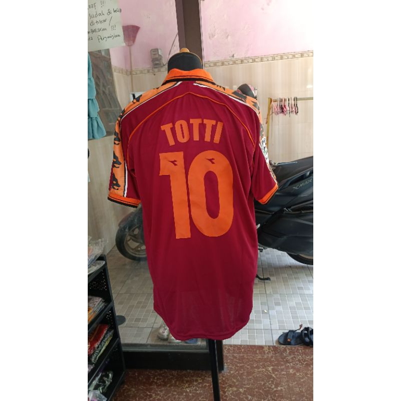 jersey as roma retro home 1998 sudah dengan name set by request