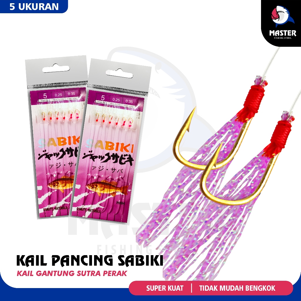 MFS - Kotrekan Kail Umpan Pancing Sabiki Kail Umpan Gantung Sutra Perak Kail Jig Benang Pesca Bulu B