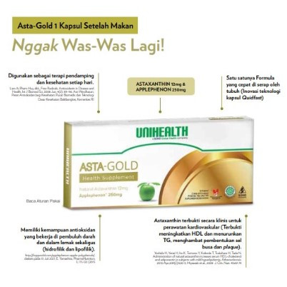 ASTA-GOLD Unihealth Asthaxantin Original Multivitamin Untuk Penderita ginjal