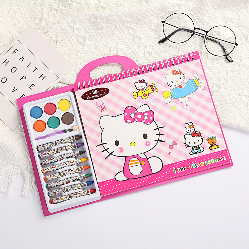 

3D Coloring Book Perlengkapan Buku Mewarnai Set crayon Gambar Mainan Edukasi Melatih Kemampuan Motorik Anak Art Stationary Drawing