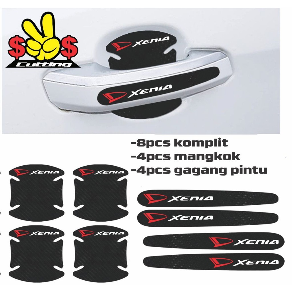 Stiker Carbon Handle Pelindung Gagang Pintu Mobil Daihatsu Xenia