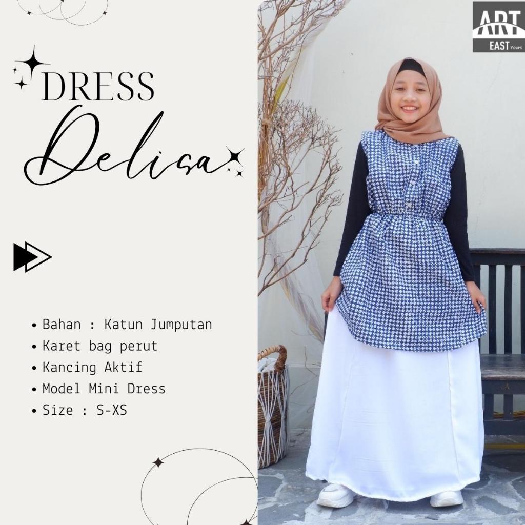 DELISA Dress Batik Remaja Perempuan 7-13 Tahun Terbaru 2023 Baju Batik Anak Premium