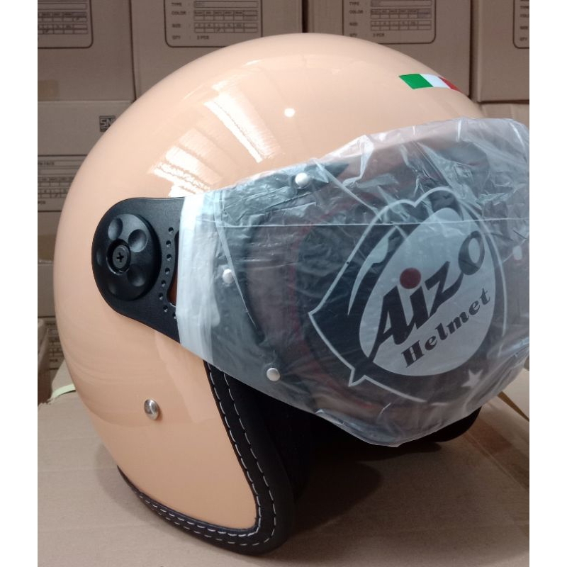 HELM AIZO PILOT WARNA CREAM PASTEL