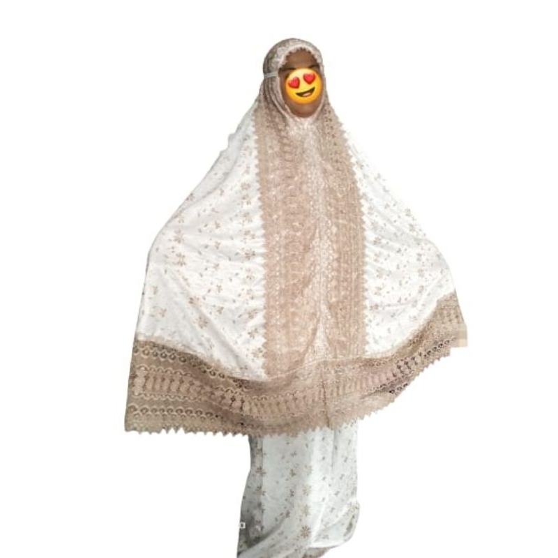 Mukena Sutra Paris Bordir Cantik / Mukena Mewah / Mukena Renda Lebar /Renda Krisdayanti