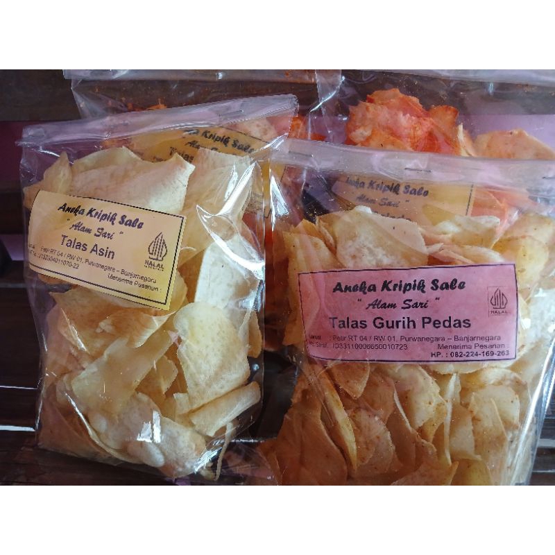 

KERIPIK TALAS ALAM SARI ASIN/PEDAS GURIH/BALADO 250 gr