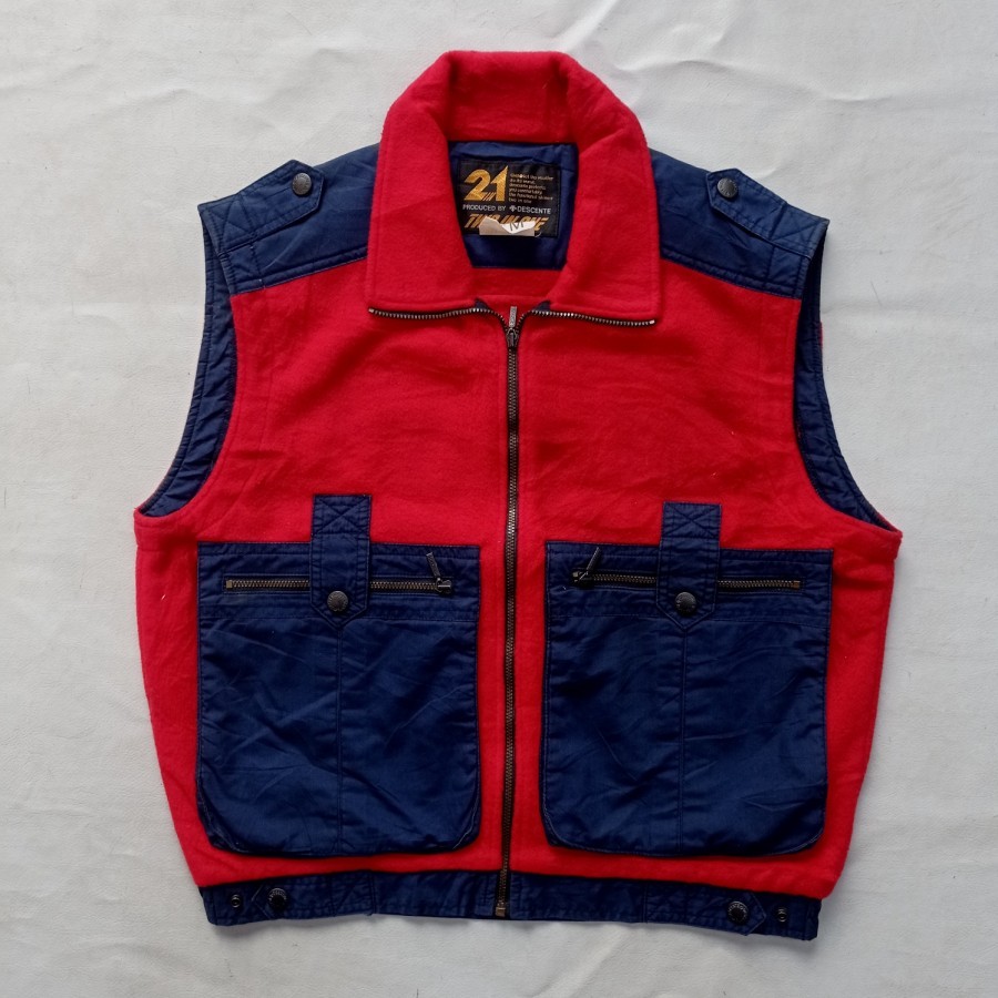 rompi vintage 90s two in one descente japan polar nylon vest racing