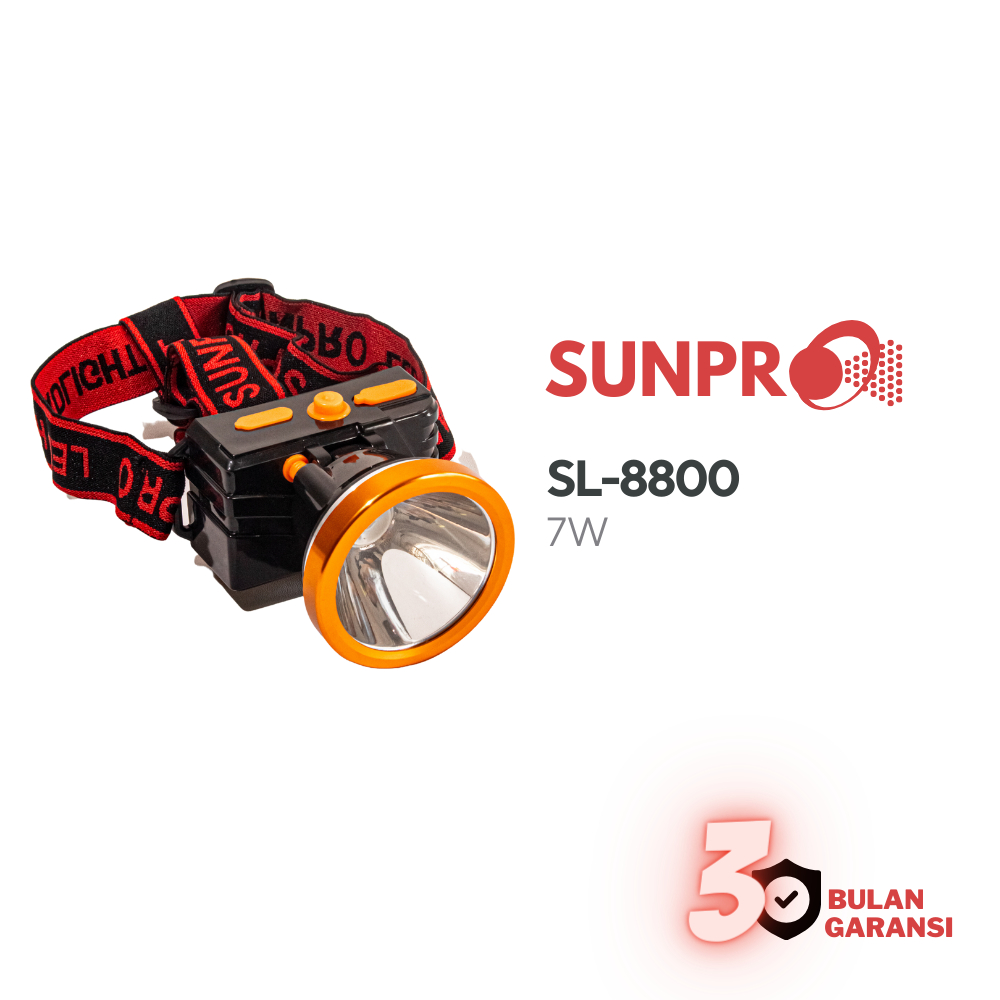 SUNPRO Senter Kepala 7W Charger SL 8800