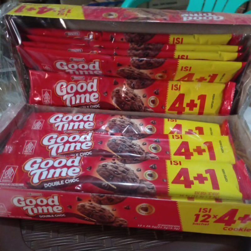 

Good Time Double Choc_isi 12 sachet @26.5 gr (4+1)