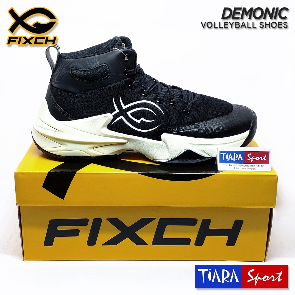 Sepatu Voli FIXCH Demonic - Hitam Offwhite - Volleyball Volly