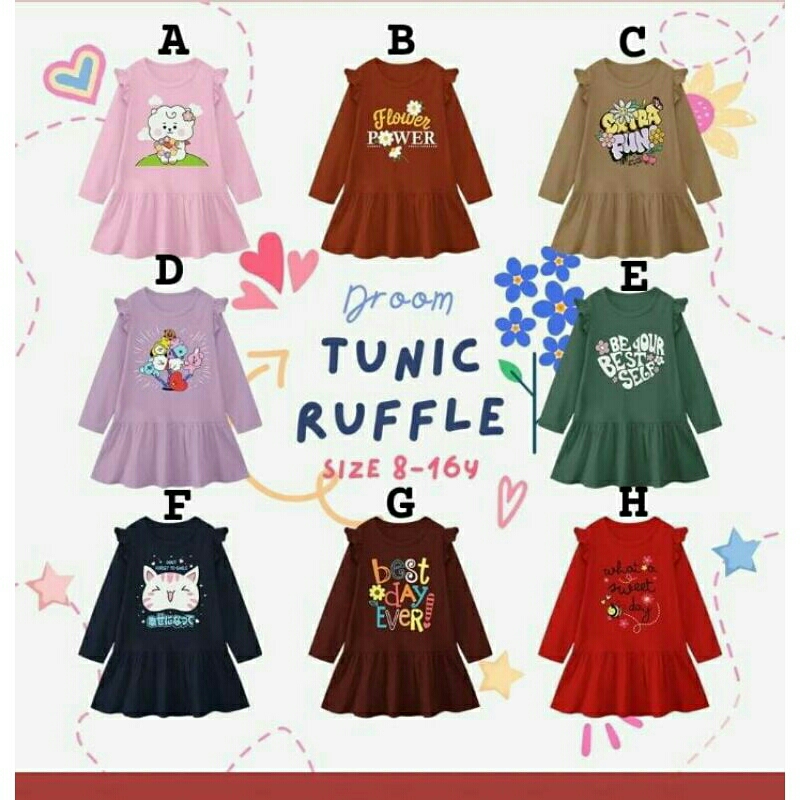 Tunik Anak Perempuan 8-16 Tahun/ Tunik Anak Perempuan Karakter Lucu Terbaru
