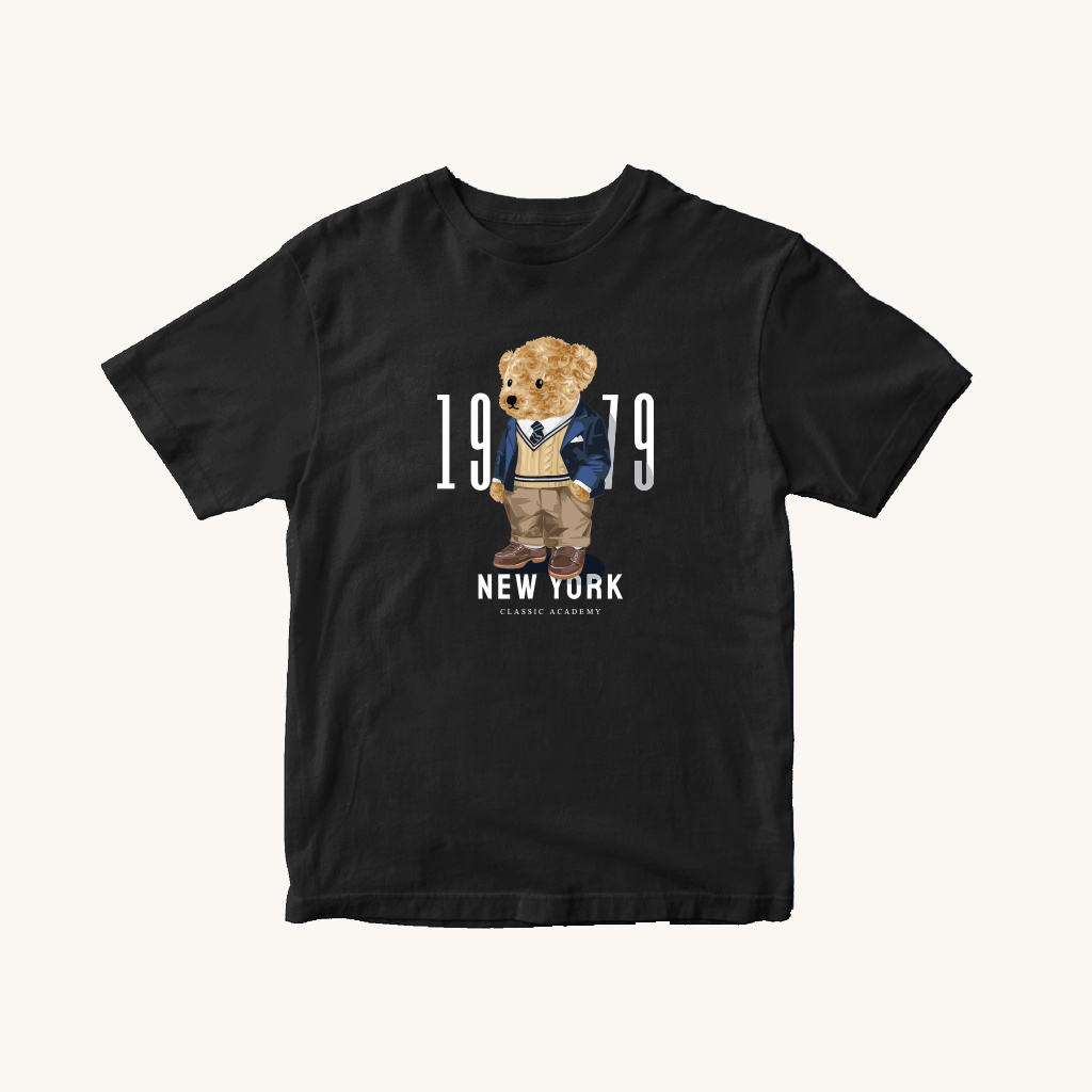 Baju Kaos Anak Pria Umur 1 - 2 Tahun Hitam Gambar Lucu Cocok Untuk Kado