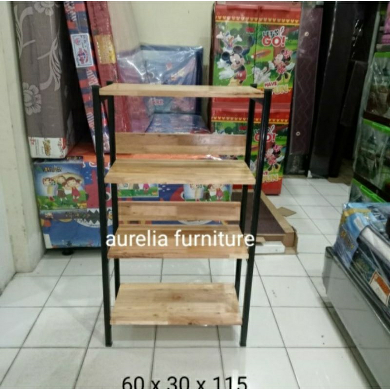 Rak Buku Kayu 4T