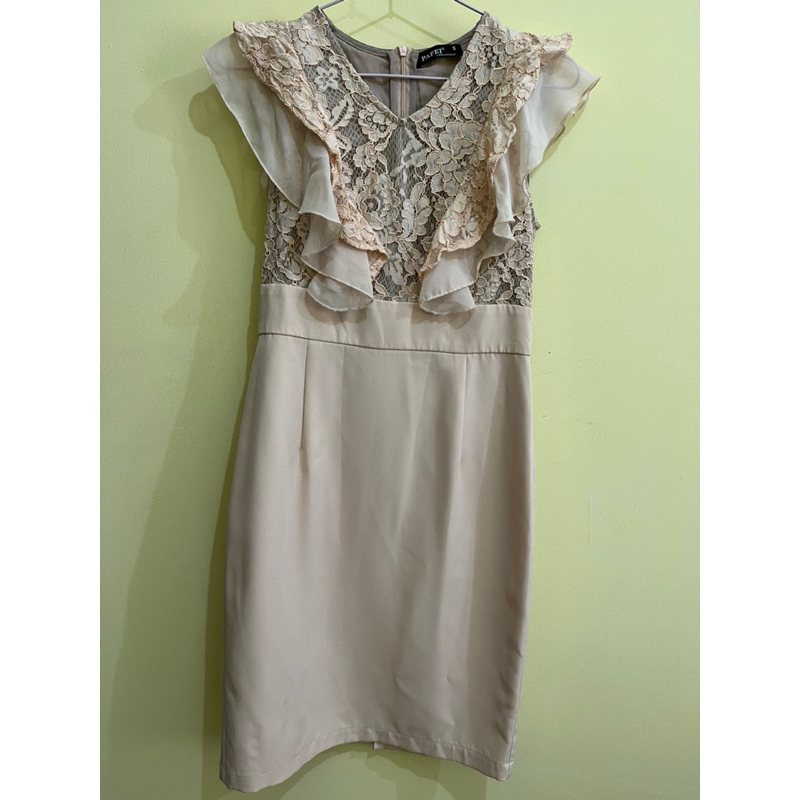 Lace Nude Dress / Brokat, Brukat Dress Mewah