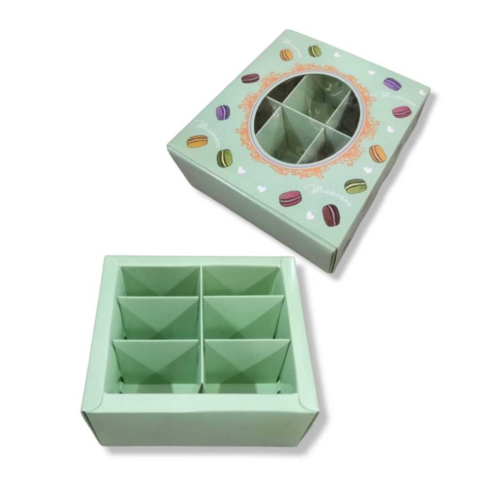 

Kardus Macaroon Paris Box Sekat 6/Packaging Kue Macaroon