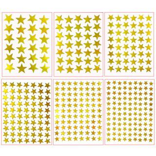 

10 Lembar / Kantong Stiker Stempel Bentuk Bintang Warna Emas Untuk Guru