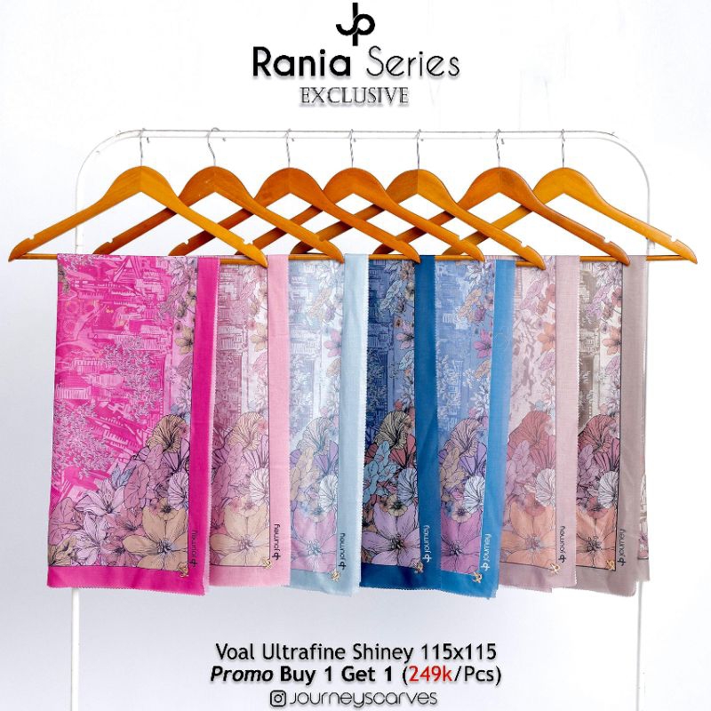 Journey scarves - Hijab segi empat voal motif raya series original journey scarves