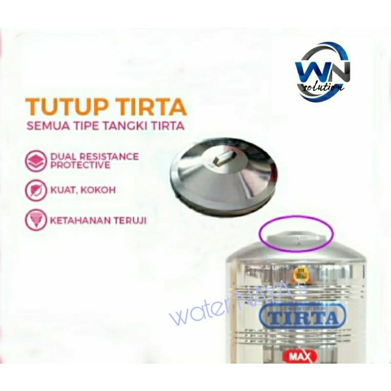 Tutup Tirta Tangki  Tandon Air Stainless steel