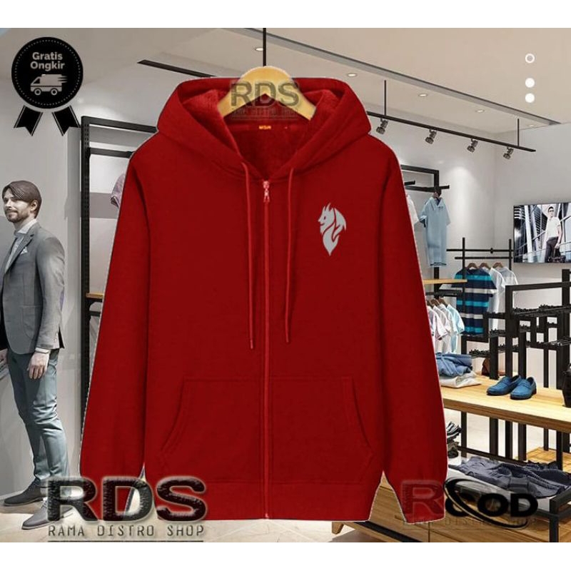 RDS COD.. Jaket Hoodie distro terbaru logo AC Milan Keren Silver original unisex cewek cowok keren b