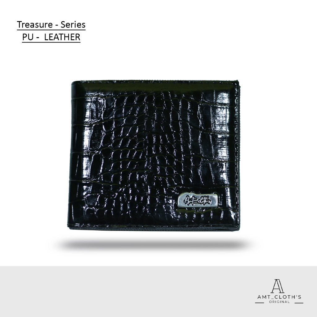 Amt_Cloth's Dompet Kartu Pria Bahan Kulit PU Leather Motive Buaya