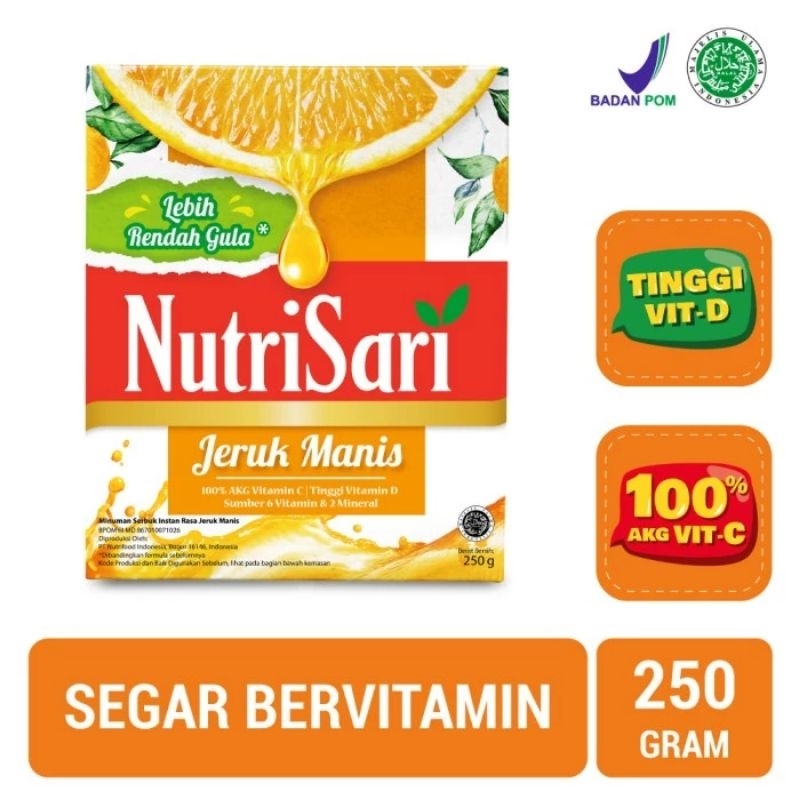 

NutriSari Jeruk Manis Refill 250gr - Minuman Serbuk Sari Buah Jeruk