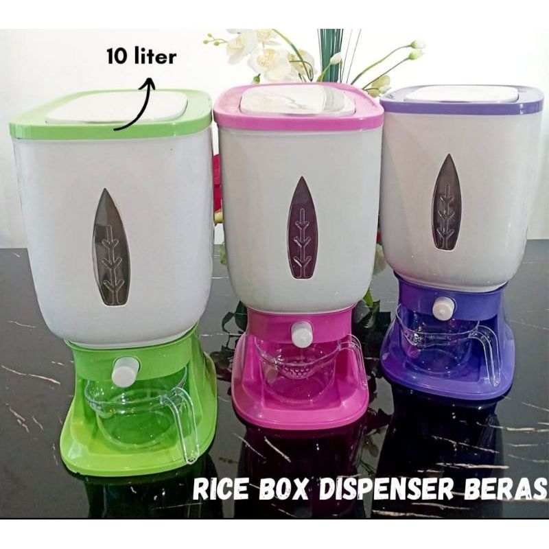 Dispenser Beras 10Kg Rice Dispenser Tempat Wardah Beras Otomatis Motif Kekinian New Modern