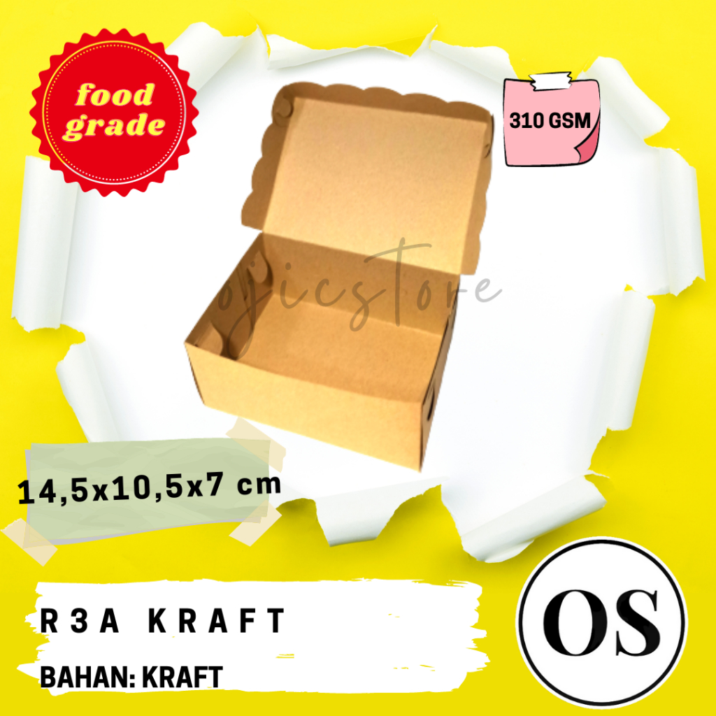 

Kraft R3A Ukuran 14,5x10,5x7 CM Cocok Untuk Kue, Roti, Konsumsi Seminar, Konsumsi Acara