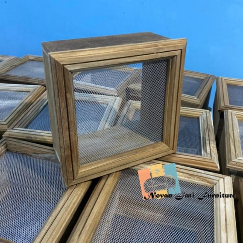 loster minimalis kayu jati - kasa almunium - uk 20x20