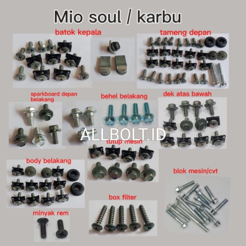 baut body full set + cvt Mio soul / karbu