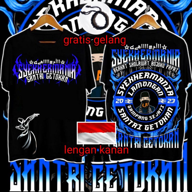 kaos santri getokan keren kaos sholawat syekhermania