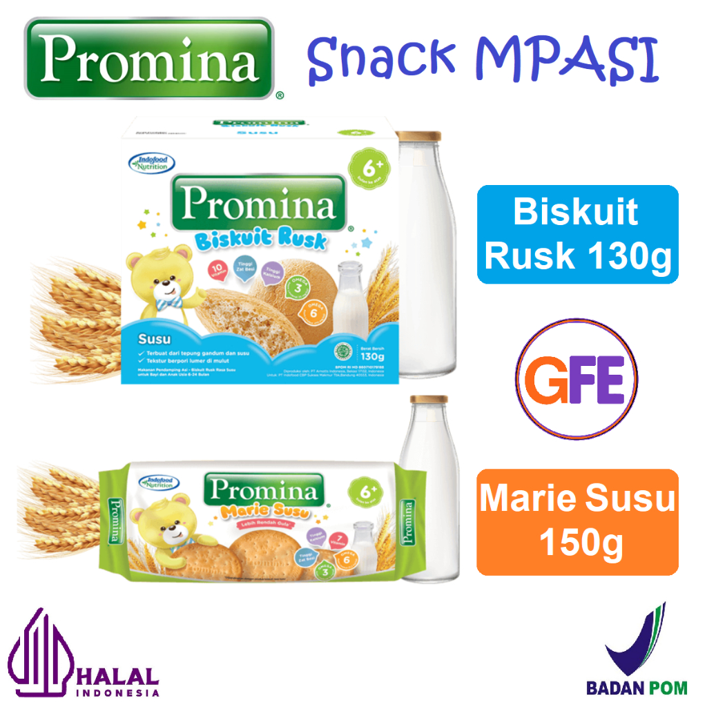 Promina Rusk Biskuit Marie Susu MPASI Bayi 6 Bulan Baby Biscuit Snack Camilan