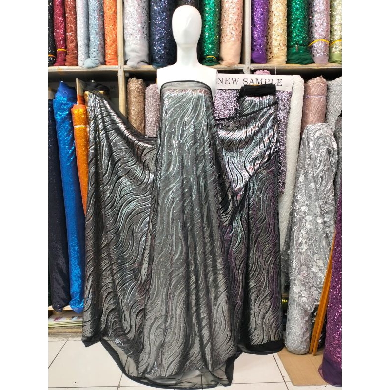 TERBARU KAIN BAHAN TULLE SEQUIN FULL PAYET / TILE SQUIN PAYET