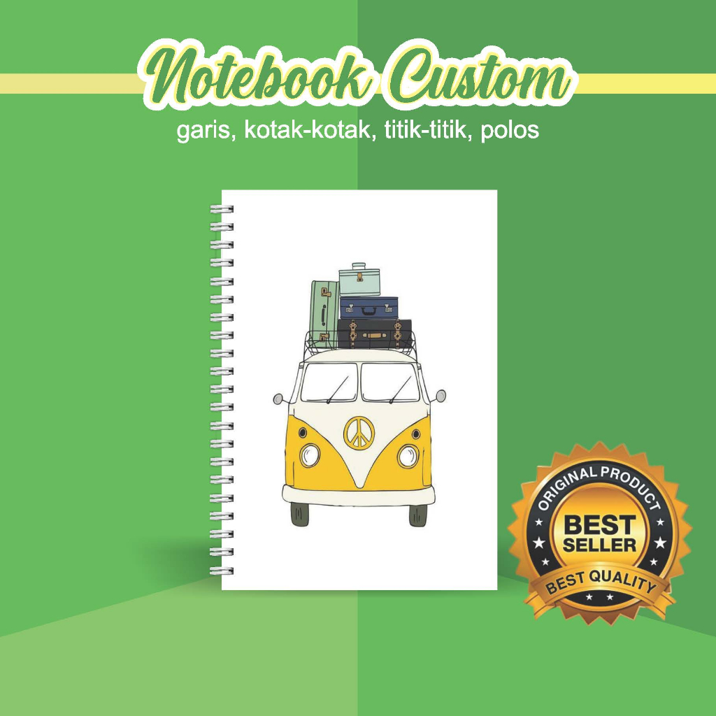 

NOTEBOOK A5 CUSTOM CATATAN/JURNAL BOOKPAPER GRID/KOTAK2#DOTTED/TITIK2#BLANK/POLOS