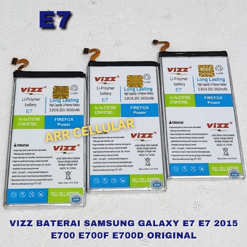Battery Batre Baterai Vizz For Samsung Galaxy E7 / E7 2015 / E700 / E700F / E700D Original