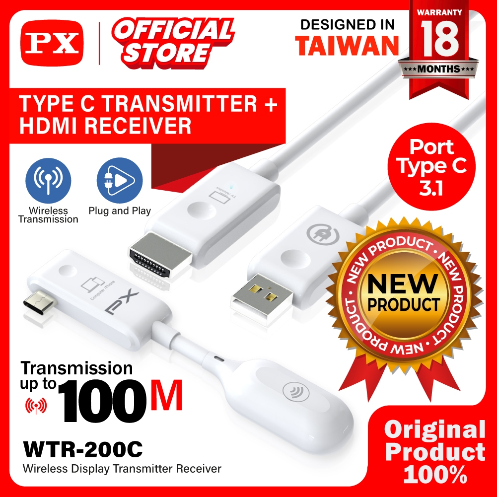 USB Type C to HDMI Wireless Video Transmitter Receiver PX WTR-200C Wireless HDMI Type C Transmitter 