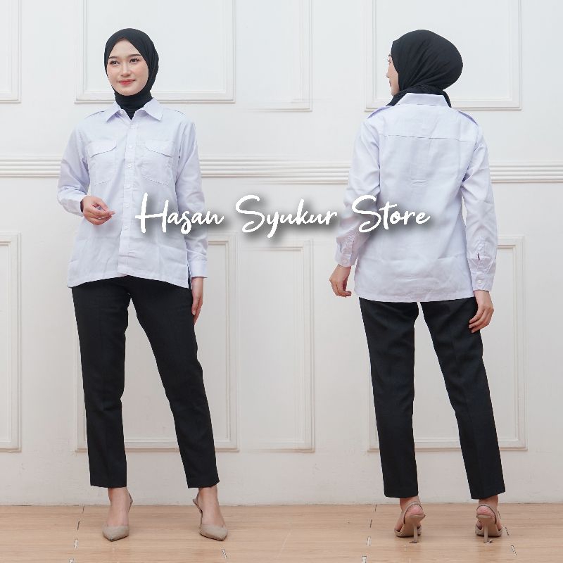 baju PDH putih pangkat ASN kemeja putih PPPK baju putih PPPK kemeja putih ASN kemeja panjang putih k
