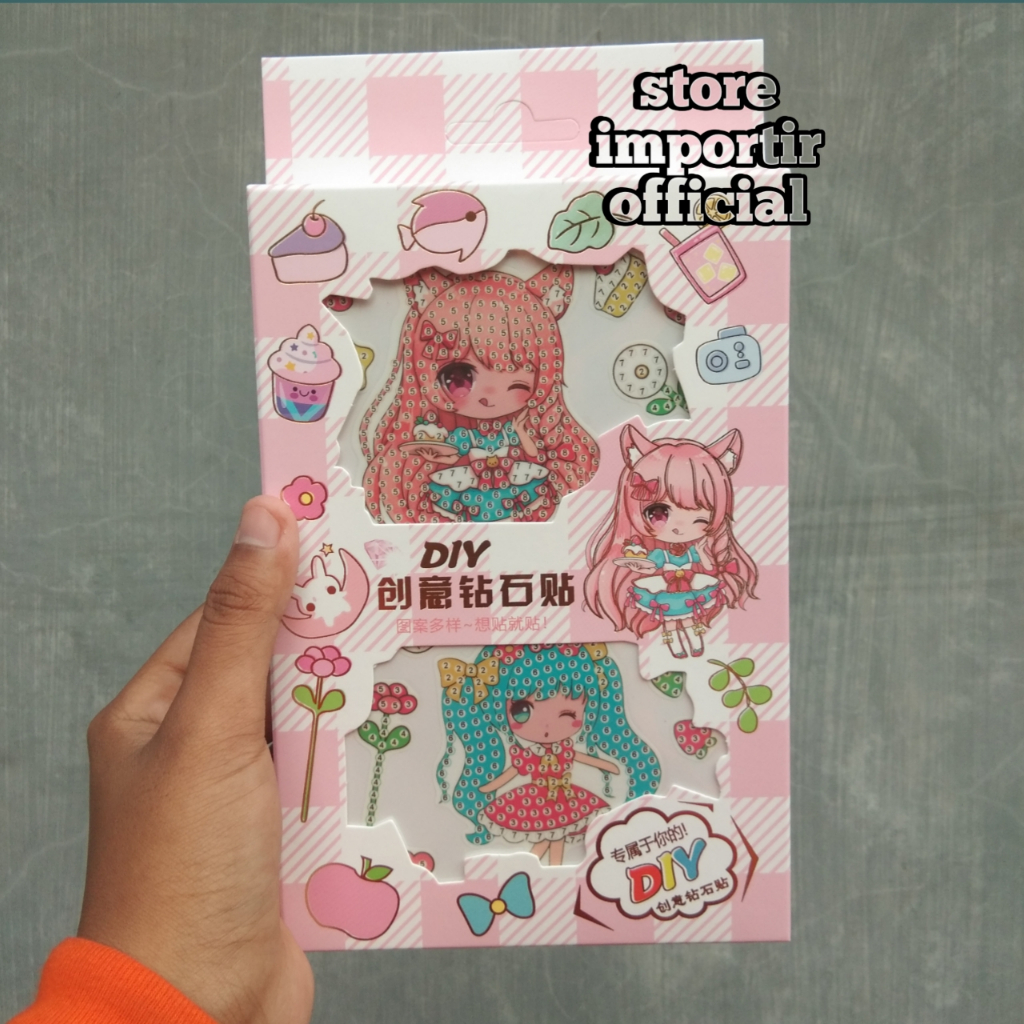 Sticker Diamond DIY Painting 432 XM Anime Girl | Mainan Edukasi Manik Diamond Painting Murah Stiker 